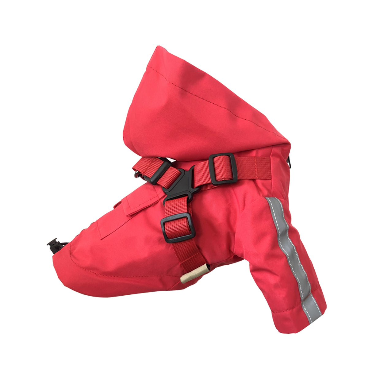 Reflective PU Raincoat with Chest and Back Coverage, for dogs.