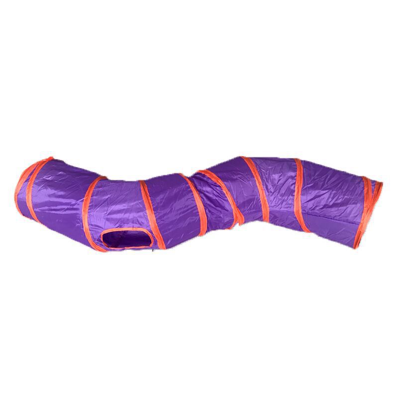 Foldable S-Shaped Canvas Cat Tunnel for Play Time, for cats.