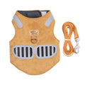 Soft Suede Cat Harness with Reflective Trim Detail, for cats.