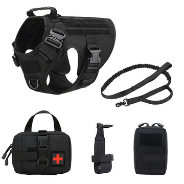 Tactical Dog Harness 5-Piece Set – Vest, Leash, Collar & Pouch – size reference