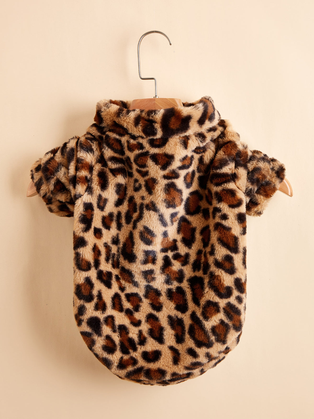 Warm Leopard-Print Acrylic Jacket, for dogs.