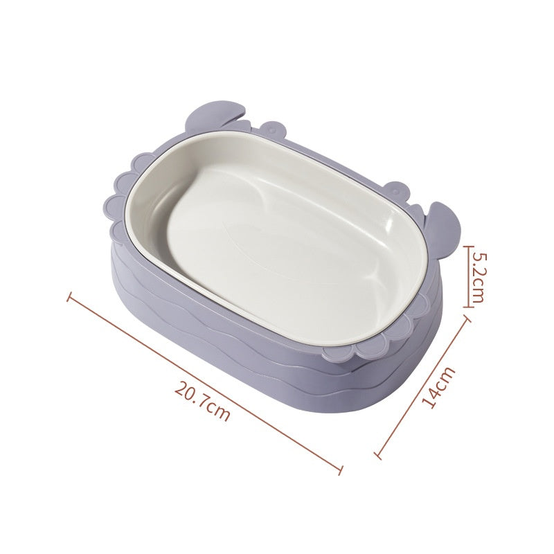Crab-Shaped Removable Double Bowl for Slow Feeding, for cats.