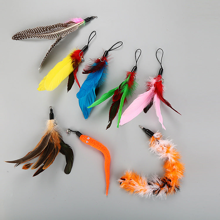 10-Piece Cat Teaser Wand Set with Telescopic Poles, for cats.