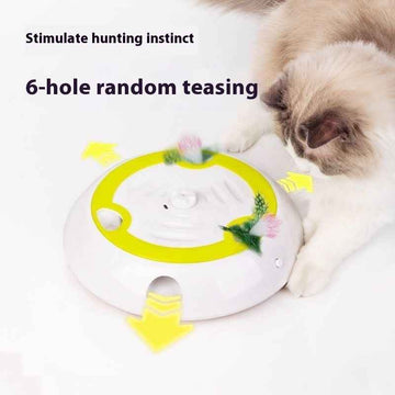 Kindopet Interactive Cat Toy with 6-Hole Random Teasing for Engaged Play