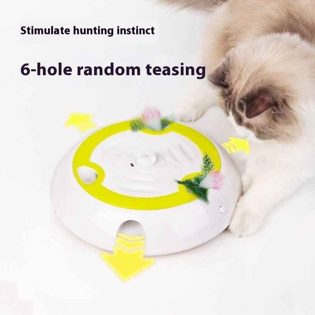 Kindopet Interactive Cat Toy with 6-Hole Random Teasing for Engaged Play