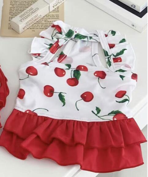 Red Polyester Dog Dress, for dogs.