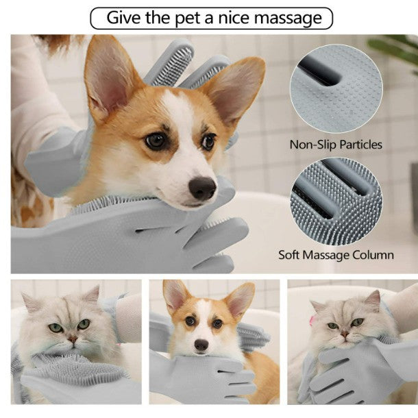 Silicone Grooming Massage Glove, for dogs and cats.