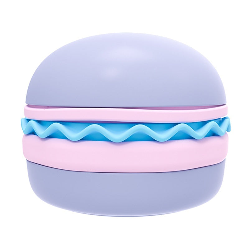 Hamburger-Shaped 5-Compartment Slow Feeder Bowl, for dogs.