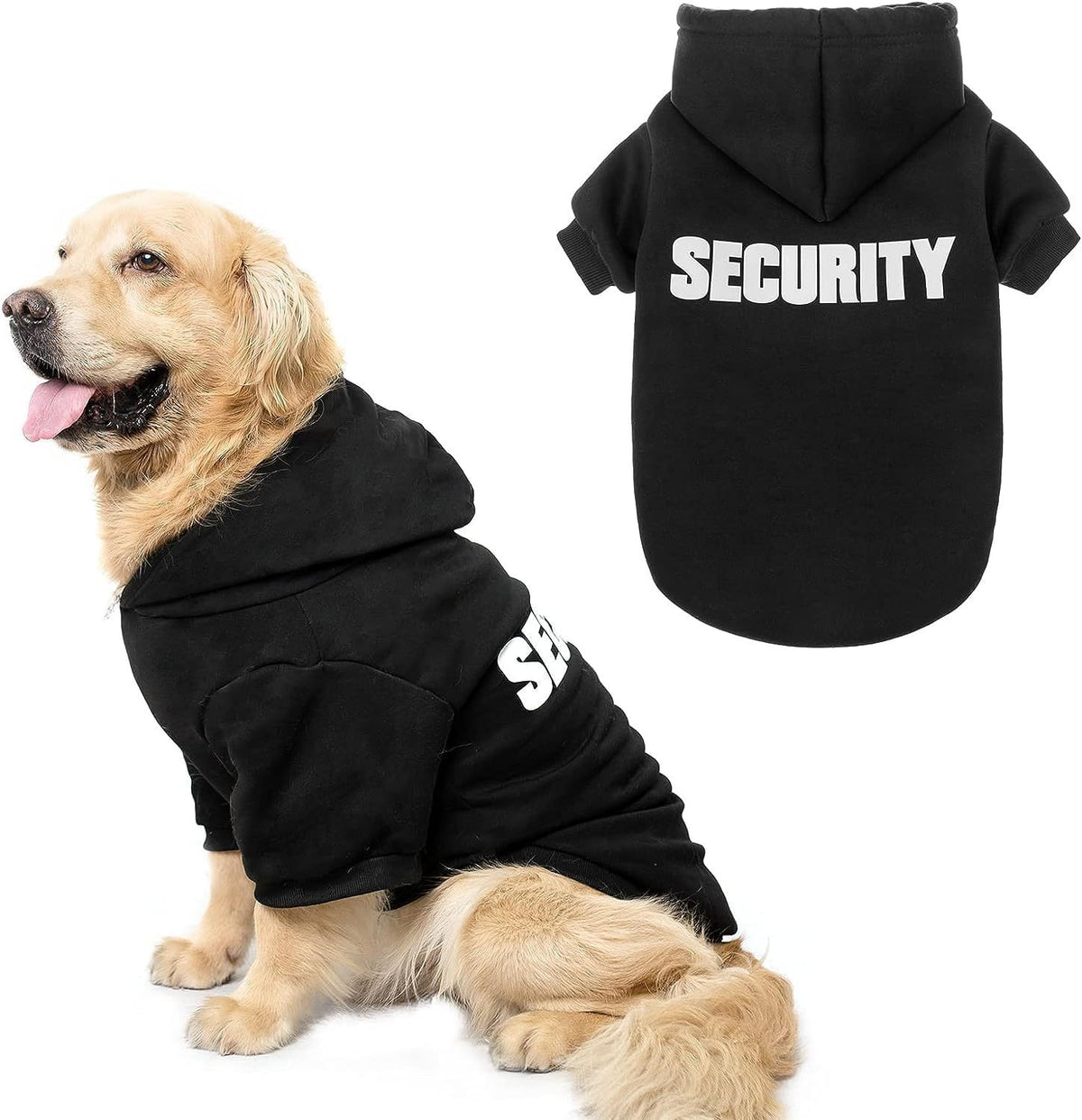 Fleece-Lined Hooded Onesie with Foot Covers, for dogs.