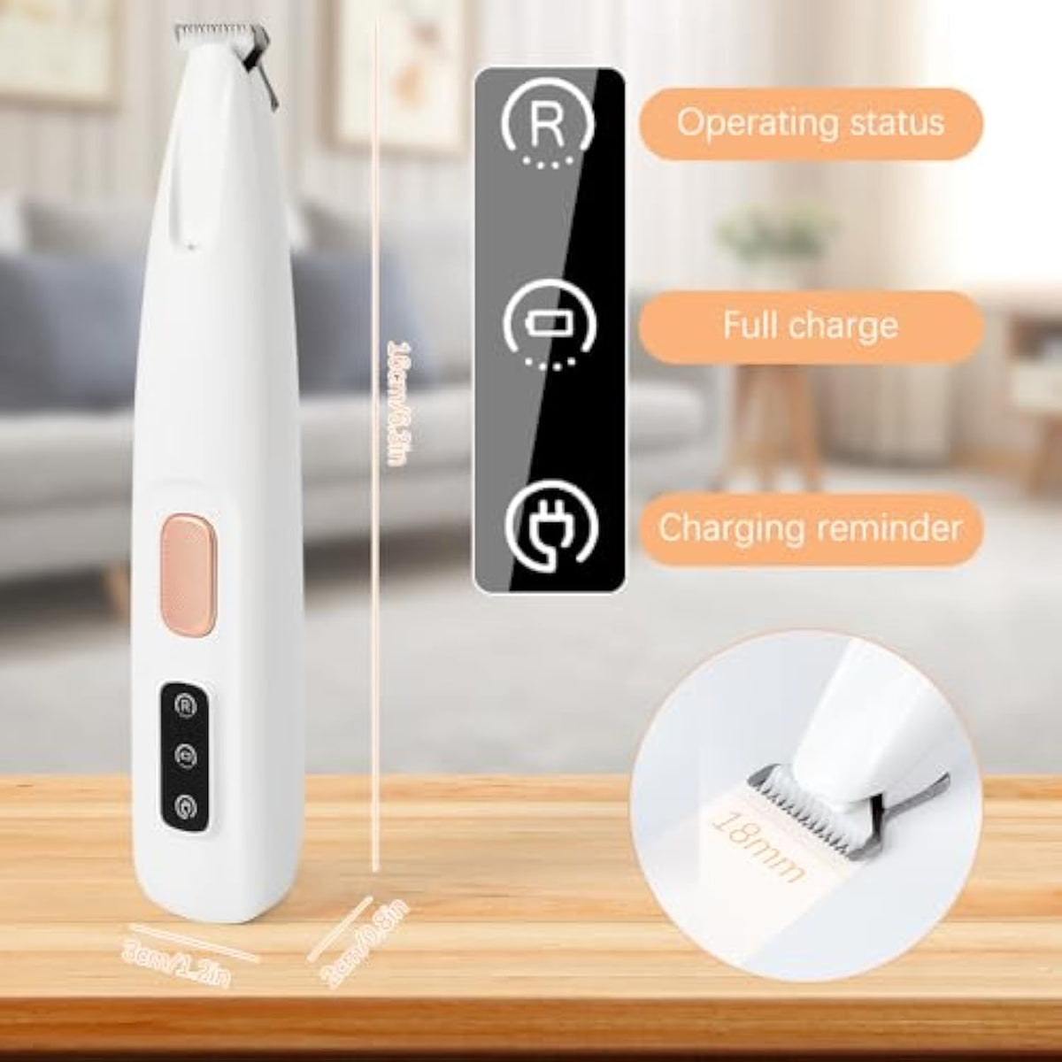 Rechargeable Low-Noise Paw Hair Trimmer for Dogs