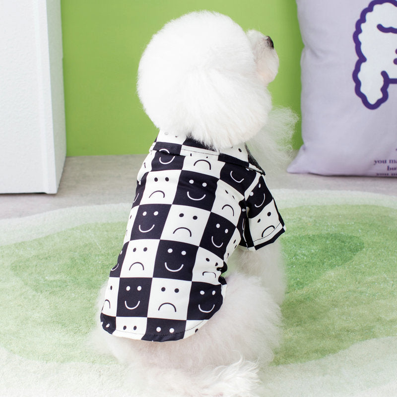 Checkered Cotton-Blend Shirt, for dogs.