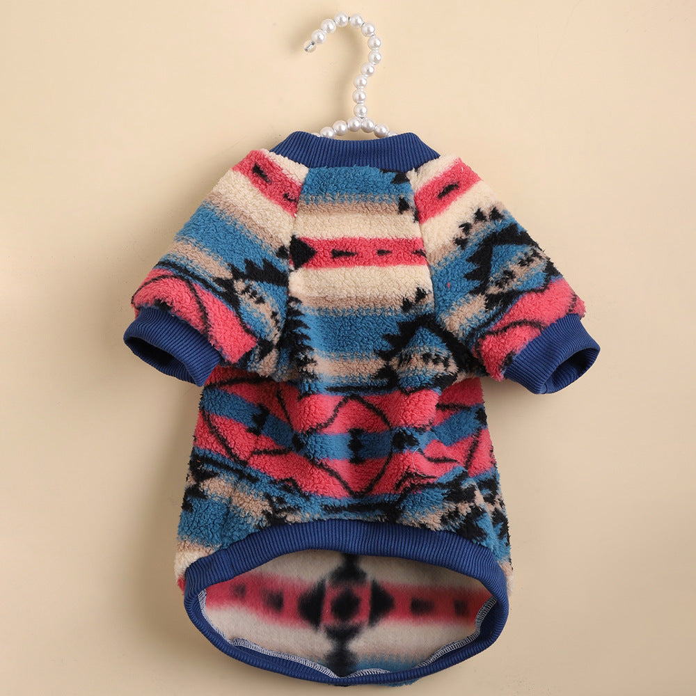 Striped Fleece Pullover Sweatshirt, for dogs.