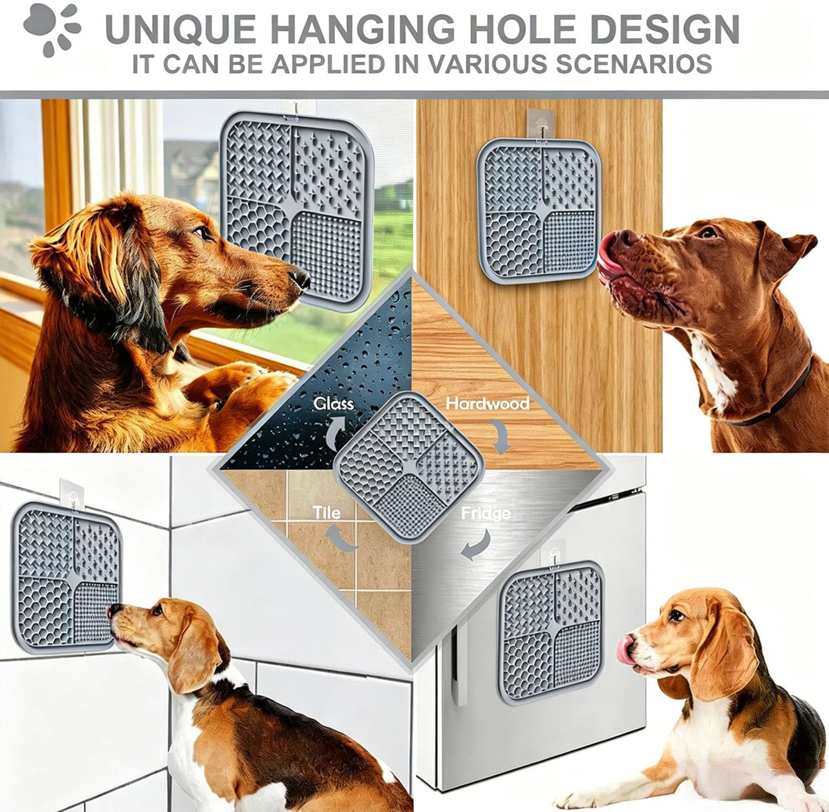 Suction Cup Slow Feeder Licking Mat, for dogs and cats.