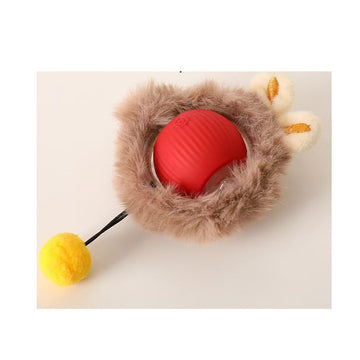 Interactive Self-Rotating Cat Ball – LED Auto-Play Toy – angle view