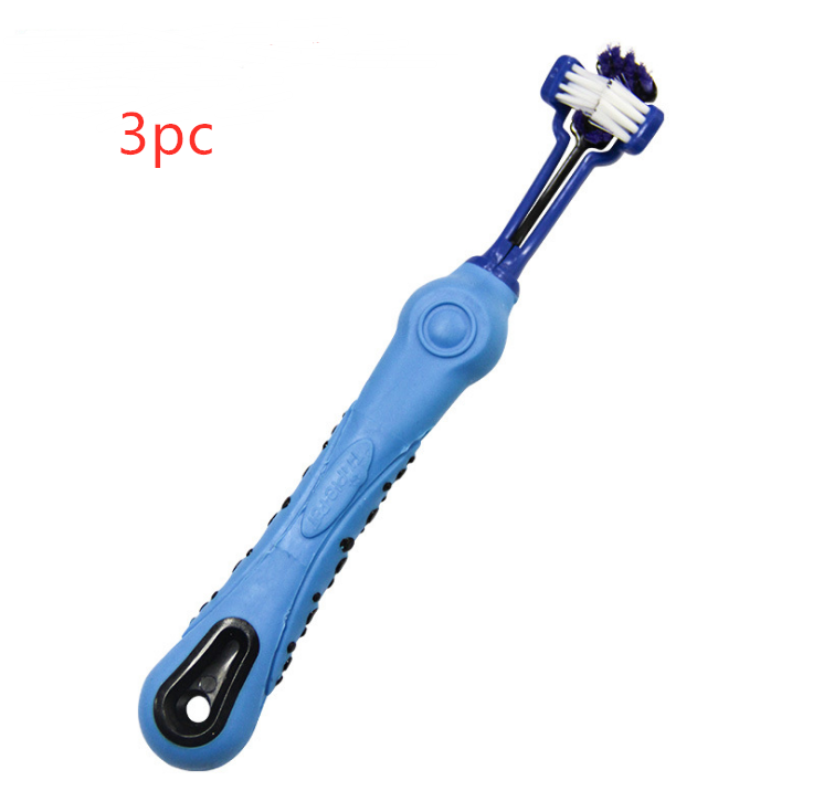Three-Sided Dog Toothbrush for Easier Teeth Cleaning, for dogs.