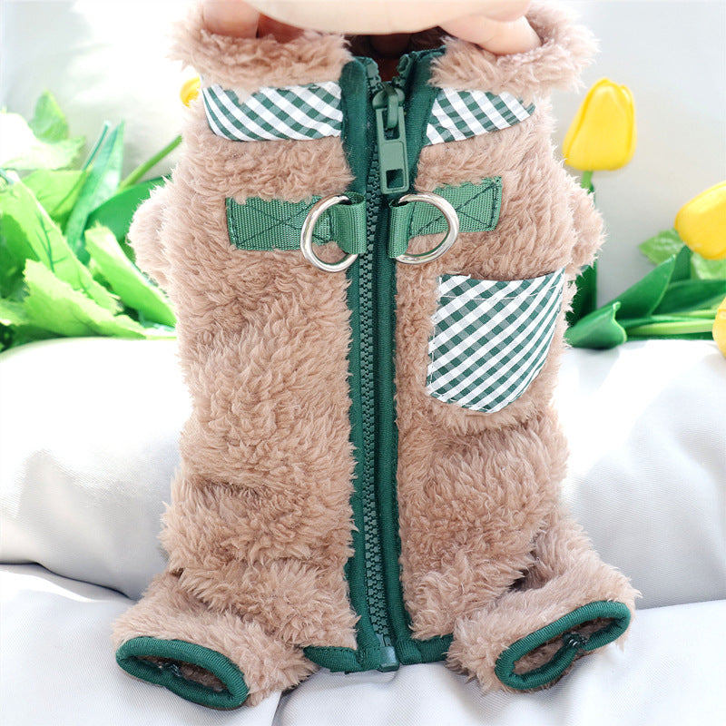 Plush Fleece Coat with Back Zipper, for dogs.