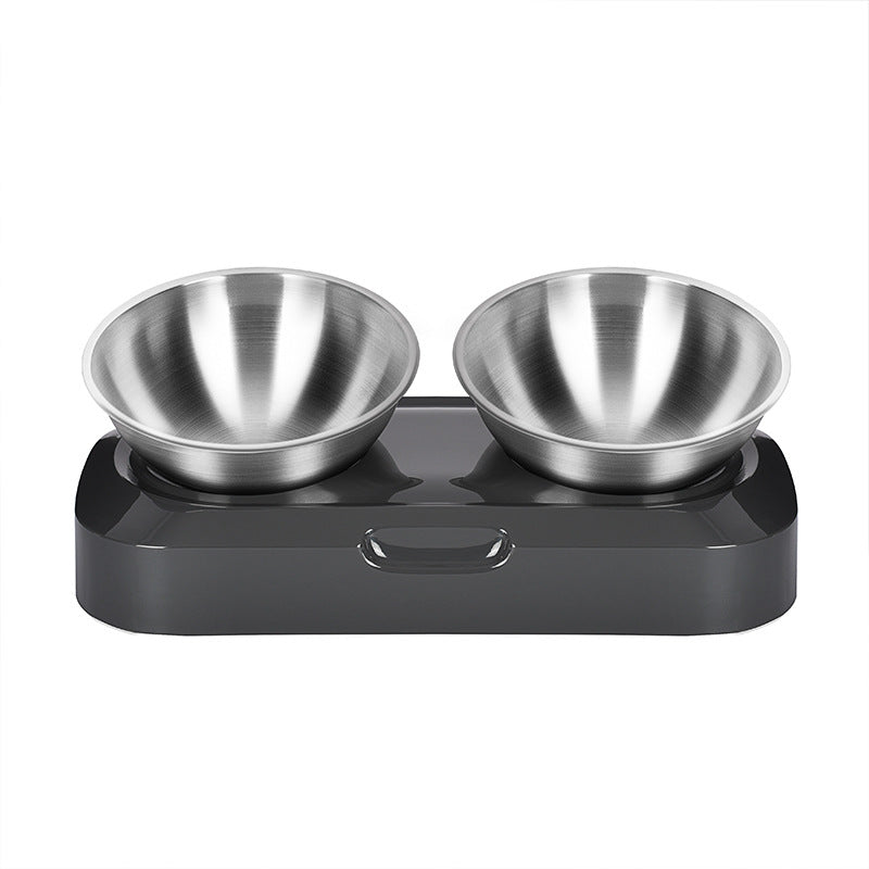Adjustable Angle Raised Stainless Steel Pet Bowl