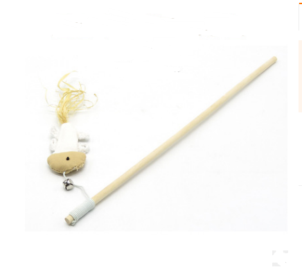 Handmade Wooden Wand Toy with Feather and Bell