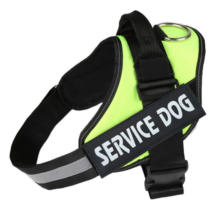 Reflective Nylon Chest Harness with Steel D-Ring, for dogs.