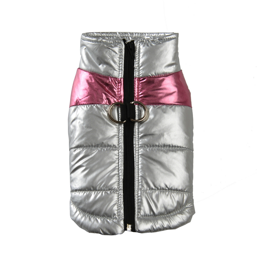 Glossy Metallic-Finish Dog Vest Coat for Cool Weather, for dogs.