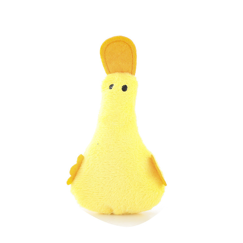 Plush Duck Squeaky Toy with Catnip, for cats and dogs.