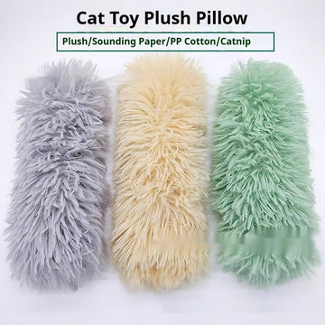 Plush Catnip Pillow Toy – Crinkle Sound Cat Kicker – in use