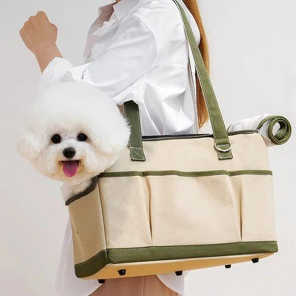 Portable Canvas Go-Out Carrier Tote Bag, for cats.