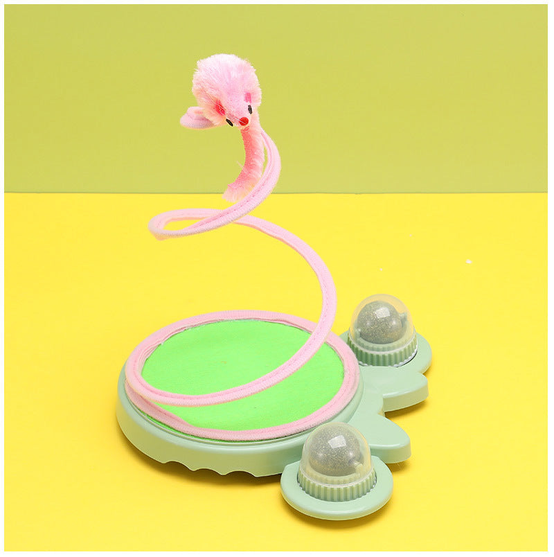 Spring Coil Cat Toy with Sisal Ball or Mouse Style, for cats.