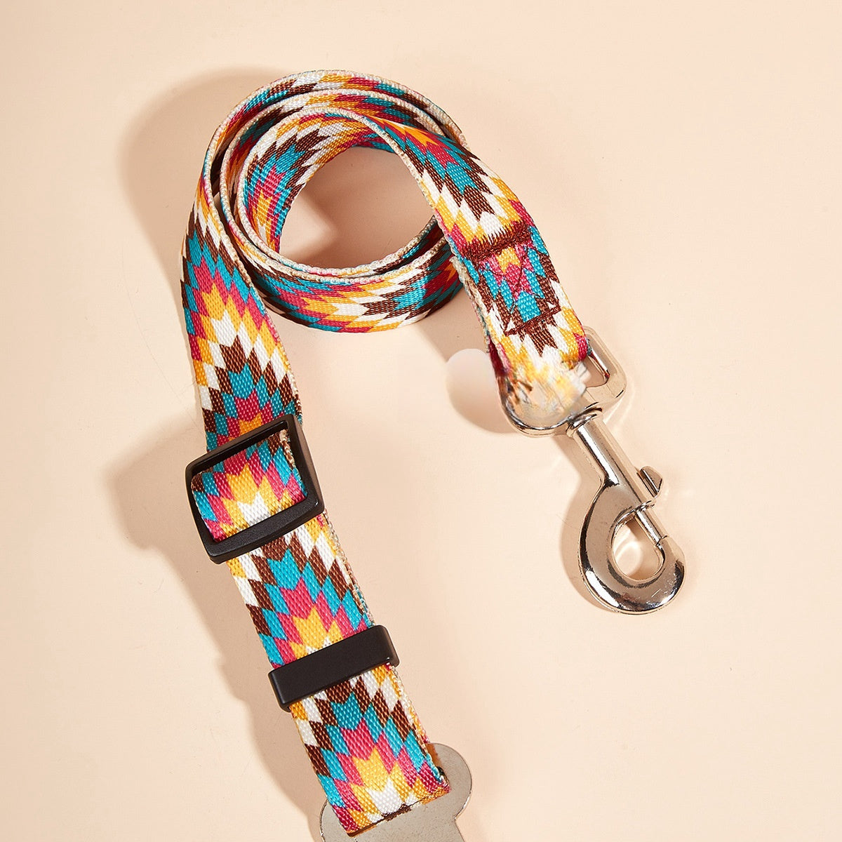 Printed Nylon Car Seat Leash and Hand Rope, for dogs.