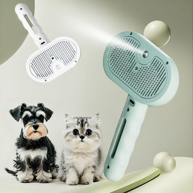 Spray Pin Brush for Cats & Dogs – Detangling Grooming Comb – in use