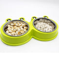 Double-Sided ABS Food and Water Bowl Set, for dogs and cats.