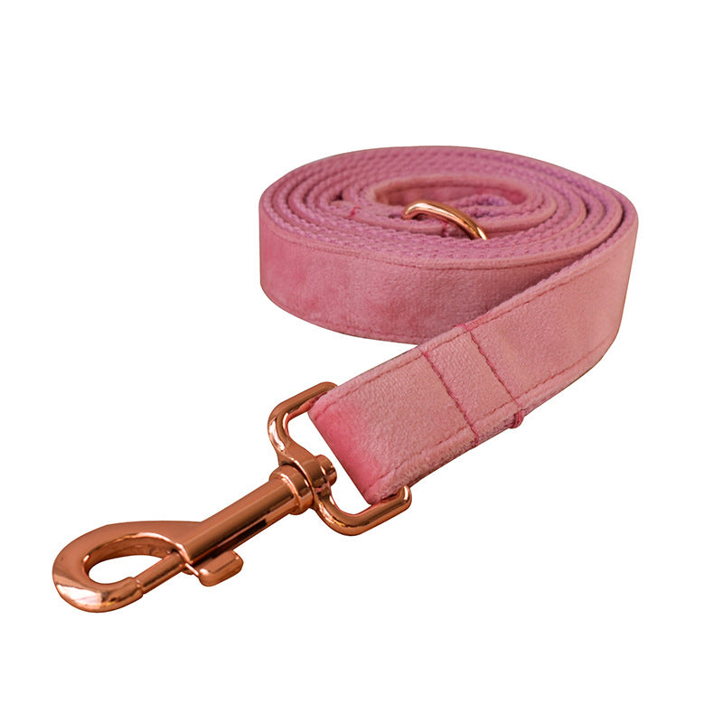 Velvet Collar with Rose Gold-Tone Buckle, for dogs and cats.