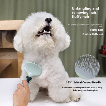 7-Piece Pet Grooming Kit – Scissors, Brushes & De-Shedding Comb – side view