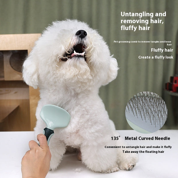 7-Piece Pet Grooming Kit – Scissors, Brushes & De-Shedding Comb – side view