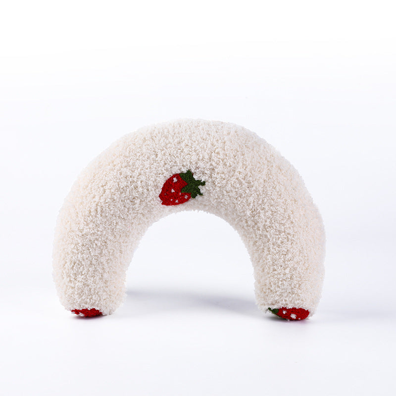 Soft U-Shaped Plush Pillow for Cats to Curl Up In