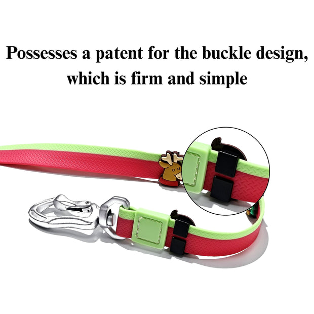 Dual-Color Embossed Dog Leash & Collar Set – Fashion Walking Set – detail view