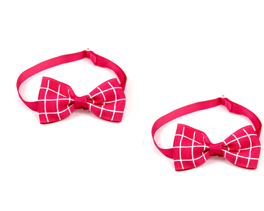 Plaid Bow Tie Collar Accessory for Dogs and Cats