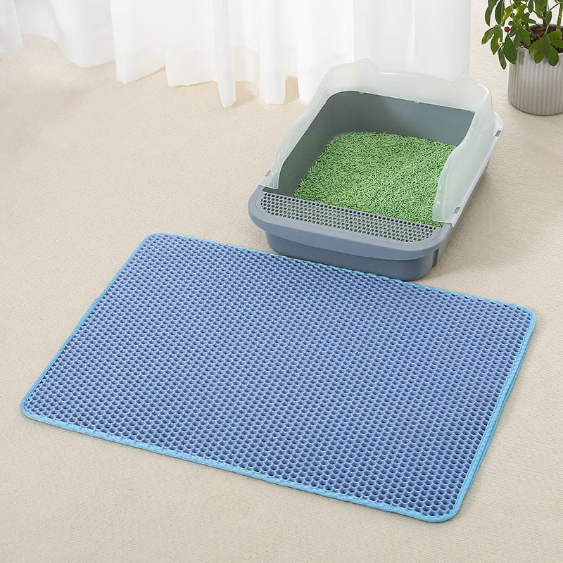 Double-Layer EVA Cat Litter Mat, Anti-Splash Design, for cats.
