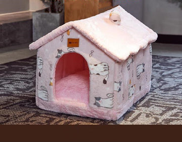 Foldable Enclosed Dog House – Warm Winter Cave Kennel for Cats & Dogs – features