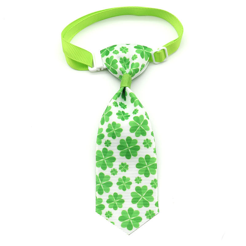 St. Patrick's Four-Leaf Clover Bow Tie, for dogs and cats.
