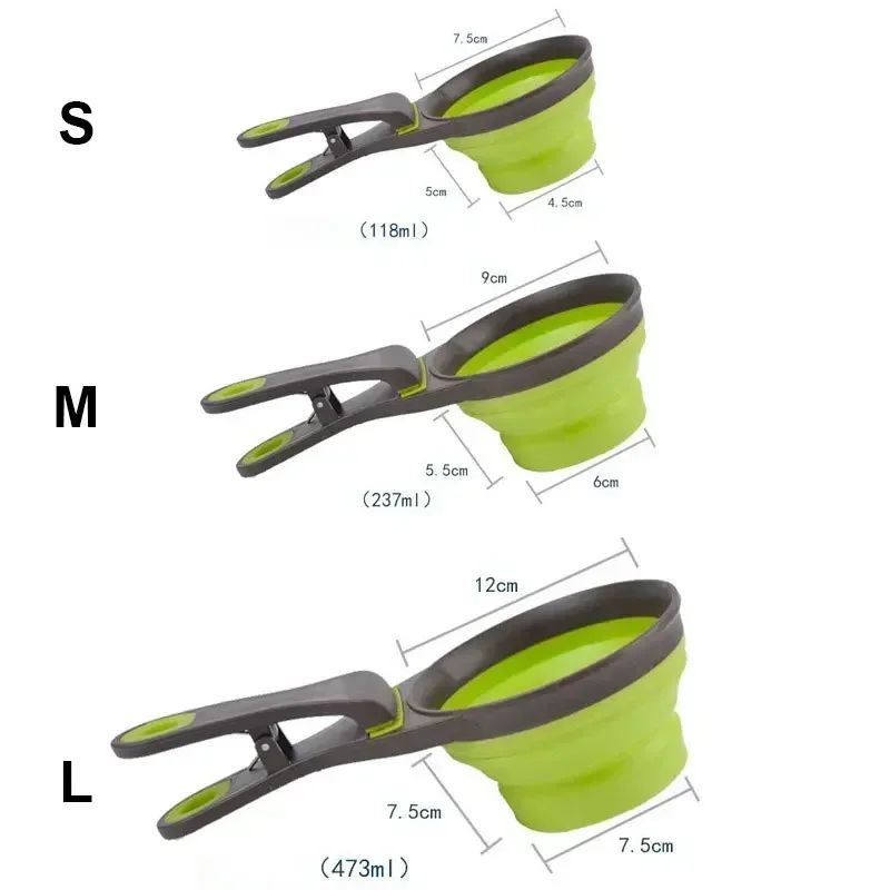 Folding Travel Bowl and Measuring Scoop, for dogs and cats.