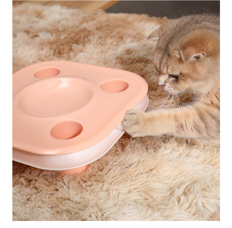 Track Toy Cat Food Bowl with Curved Corners, for cats.