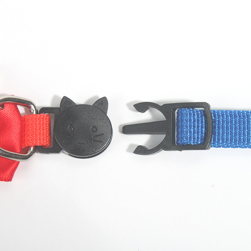 Adjustable Nylon Bow Collar with Bell, for cats.