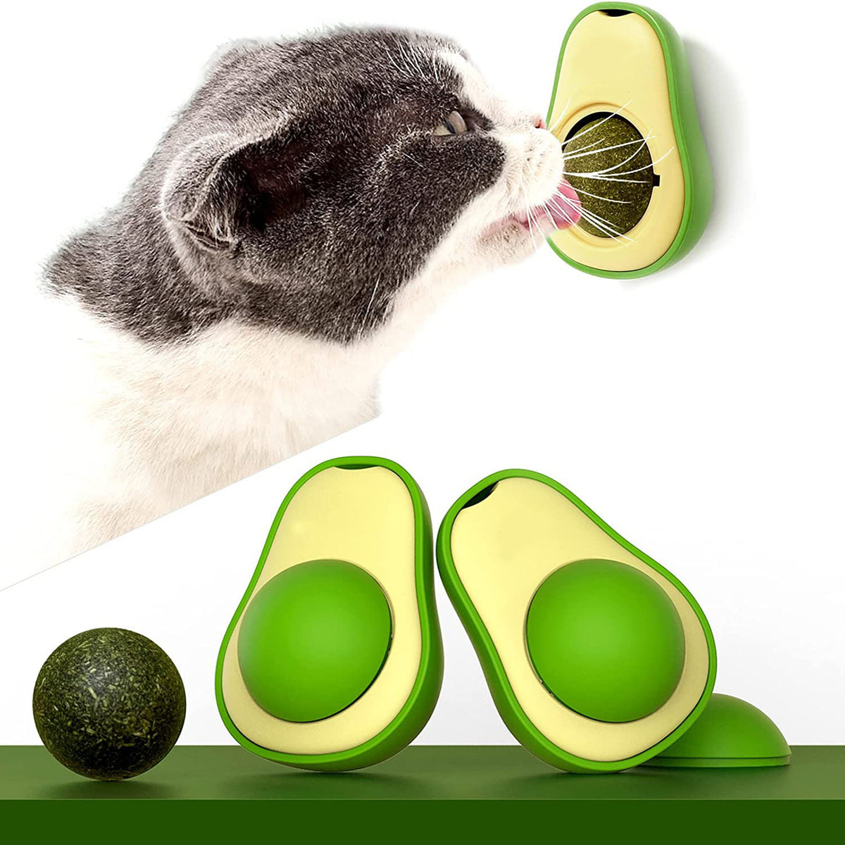 Avocado-Shaped Catnip Chew Toy, for cats.