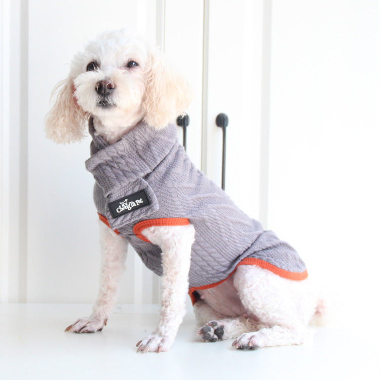 Vintage Twist-Knit Polyester Sweater, for dogs.