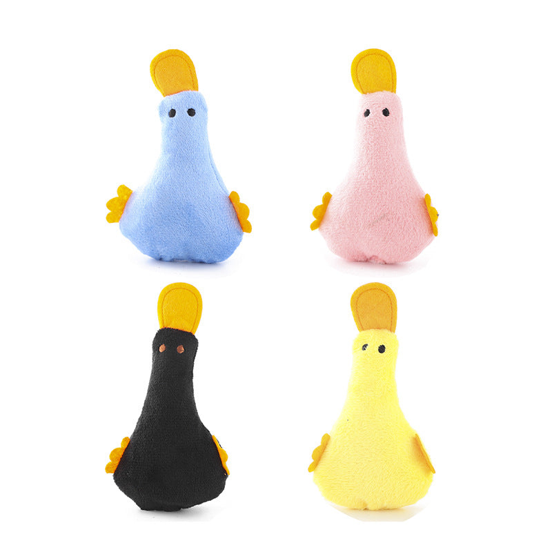 Plush Duck Squeaky Toy with Catnip, for cats and dogs.