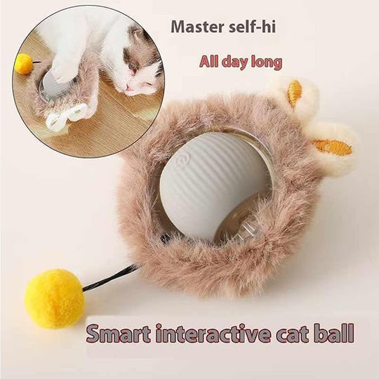 Interactive Self-Rotating Cat Ball – LED Auto-Play Toy