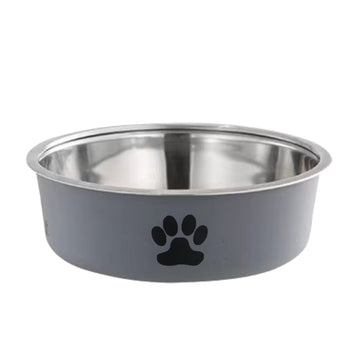 Anti-Spill Double Pet Bowl – Stainless Steel Food & Water Feeder – in use