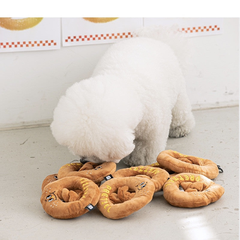 Bread and Doughnut Shaped Sniffing Sound Toy, for dogs.