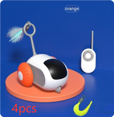 Remote Control Interactive Cat Car Toy – USB Rechargeable Self-Moving – angle view
